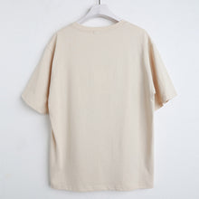 Load image into Gallery viewer, Spring 2019 New Women's Crewneck Short Sleeve T-Shirt Solid Color Cotton Simple Loose Printing Backing Shirt 3135