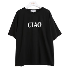 Load image into Gallery viewer, Spring 2019 New Women's Crewneck Short Sleeve T-Shirt Solid Color Cotton Simple Loose Printing Backing Shirt 3135