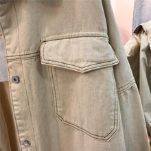 Load image into Gallery viewer, Spring 2019 New Harbor Wind Workwear Jacket for Long and Medium-length Female Students Jeans Jacket 3132 with Loose Bf Wind Jacket