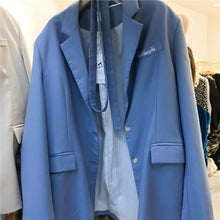 Load image into Gallery viewer, 2019 New Women's Suit Hepburn Style Korean Loose Thin Letter Embroidered Suit Jacket 3175