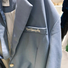 Load image into Gallery viewer, 2019 New Women's Suit Hepburn Style Korean Loose Thin Letter Embroidered Suit Jacket 3175