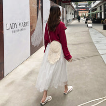 Load image into Gallery viewer, 2019 new ladies Joker Korean pure color slim lady dress chiffon mesh skirt a generation of hair