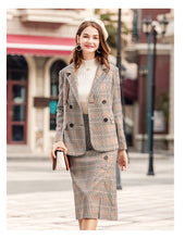 Load image into Gallery viewer, 2019 Spring new boutique women's retro plaid jacket Chi double Breasted small suit jacket female 97105