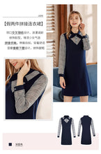 Load image into Gallery viewer, Spring 2009 New Style Ladies'Chevron Bottom A Skirt Temperament Ladies' Fake Two Dresses 69379