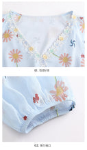 Load image into Gallery viewer, Spring 2009 New Women's Clothes V-neck Lantern Sleeve Printed Skirt Temperament Famous Chiffon Dress 69338