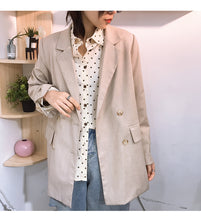 Load image into Gallery viewer, Spring 2019 new women's ins wind lapels solid color Hong Kong leisure slim suit jacket micro supply