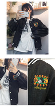 Load image into Gallery viewer, Single-row buttoned jeans jacket spring dress women 2019 100 sets of loose color stitching Leather Jacket Top tide 2861