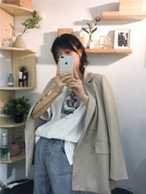 Load image into Gallery viewer, Spring 2019 new women's ins wind lapels solid color Hong Kong leisure slim suit jacket micro supply