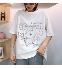 Load image into Gallery viewer, Spring 2019 New Korean Women's Printed T-Shirt Women's Half Sleeve Tide Jacket with Short Sleeve Loose Backing Shirt