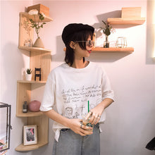 Load image into Gallery viewer, Spring 2019 New Korean Women's Printed T-Shirt Women's Half Sleeve Tide Jacket with Short Sleeve Loose Backing Shirt