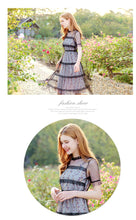 Load image into Gallery viewer, Summer 2019 New Brand Woman's Printed Chiffon Suspender Skirt Mesh Spliced Dresses Two Suits 88380