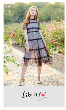 Load image into Gallery viewer, Summer 2019 New Brand Woman's Printed Chiffon Suspender Skirt Mesh Spliced Dresses Two Suits 88380