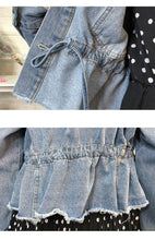 Load image into Gallery viewer, Cowboy jacket female spring and autumn 2019 Korean version loose-fitting waist jeans hem short 10150