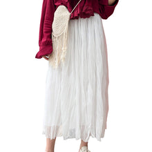 Load image into Gallery viewer, 2019 new ladies Joker Korean pure color slim lady dress chiffon mesh skirt a generation of hair
