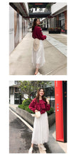 Load image into Gallery viewer, 2019 new ladies Joker Korean pure color slim lady dress chiffon mesh skirt a generation of hair
