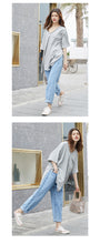Load image into Gallery viewer, 2019 New White Short Sleeve T-Shirt Hong Kong Wind V-Neck Design Short Back Long Solid Color Pocket T-Shirt 66013