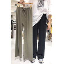 Load image into Gallery viewer, Spring 2019 New Korean Women's Wide Leg Pants Loose Straight Barrel High Waist Slim Hong Kong Taste Fall Pants 3183