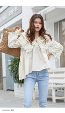 Load image into Gallery viewer, 2019 Korean women's chic wind cake collar shirt Joker ladies sweet cuff lace shirt jacket 163