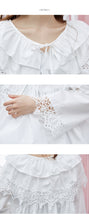 Load image into Gallery viewer, 2019 Korean women's chic wind cake collar shirt Joker ladies sweet cuff lace shirt jacket 163