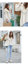 Load image into Gallery viewer, 2019 Korean women's chic wind cake collar shirt Joker ladies sweet cuff lace shirt jacket 163