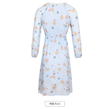 Load image into Gallery viewer, Spring 2009 New Women's Clothes V-neck Lantern Sleeve Printed Skirt Temperament Famous Chiffon Dress 69338