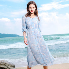 Load image into Gallery viewer, 2019 Early autumn new brand women's dress lady chiffon dress 69301