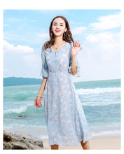 Load image into Gallery viewer, 2019 Early autumn new brand women's dress lady chiffon dress 69301