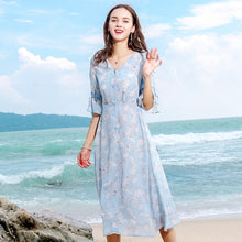 Load image into Gallery viewer, 2019 Early autumn new brand women's dress lady chiffon dress 69301