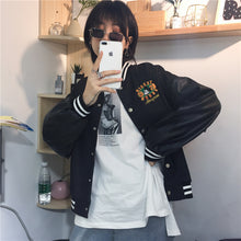 Load image into Gallery viewer, Single-row buttoned jeans jacket spring dress women 2019 100 sets of loose color stitching Leather Jacket Top tide 2861