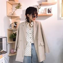 Load image into Gallery viewer, Spring 2019 new women's ins wind lapels solid color Hong Kong leisure slim suit jacket micro supply