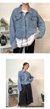 Load image into Gallery viewer, Cowboy jacket female spring and autumn 2019 Korean version loose-fitting waist jeans hem short 10150
