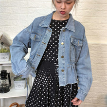 Load image into Gallery viewer, Cowboy jacket female spring and autumn 2019 Korean version loose-fitting waist jeans hem short 10150