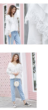 Load image into Gallery viewer, 2019 Korean women's chic wind cake collar shirt Joker ladies sweet cuff lace shirt jacket 163