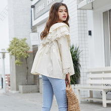 Load image into Gallery viewer, 2019 Korean women's chic wind cake collar shirt Joker ladies sweet cuff lace shirt jacket 163