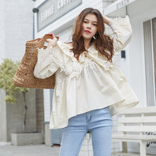 Load image into Gallery viewer, 2019 Korean women's chic wind cake collar shirt Joker ladies sweet cuff lace shirt jacket 163