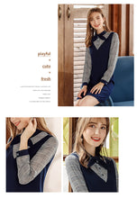 Load image into Gallery viewer, Spring 2009 New Style Ladies'Chevron Bottom A Skirt Temperament Ladies' Fake Two Dresses 69379