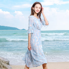 Load image into Gallery viewer, 2019 Early autumn new brand women's dress lady chiffon dress 69301