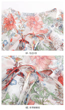 Load image into Gallery viewer, 2019 Early autumn new fashion women's temperament v-collar horn sleeve printed shirt sweet small fresh snow spinning shirt 59015