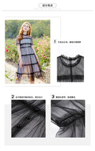Load image into Gallery viewer, Summer 2019 New Brand Woman's Printed Chiffon Suspender Skirt Mesh Spliced Dresses Two Suits 88380