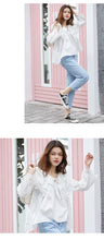 Load image into Gallery viewer, 2019 Korean women's chic wind cake collar shirt Joker ladies sweet cuff lace shirt jacket 163