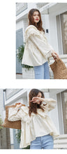 Load image into Gallery viewer, 2019 Korean women's chic wind cake collar shirt Joker ladies sweet cuff lace shirt jacket 163