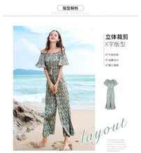 Load image into Gallery viewer, 2019 Summer New Fashion Women's Single-Collar Printed Wide Leg Pants Gently Cooked Chiffon Pants 88755