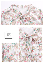 Load image into Gallery viewer, Summer high-quality women's wear temperament in 2019 V-neck elastic chic light-ripe printed chiffon dress 69216