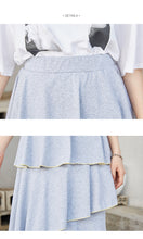 Load image into Gallery viewer, 2009 Korean version slim A-shaped skirt, loose waist cake skirt, lady pleated bust skirt, Xia 6289