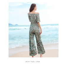 Load image into Gallery viewer, 2019 Summer New Fashion Women's Single-Collar Printed Wide Leg Pants Gently Cooked Chiffon Pants 88755