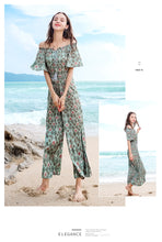 Load image into Gallery viewer, 2019 Summer New Fashion Women's Single-Collar Printed Wide Leg Pants Gently Cooked Chiffon Pants 88755