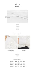 Load image into Gallery viewer, 2019 New Korean Women's Wear water soluble lace Doll Neck Shirt V Neck Design White Long Sleeve Shirt 2102