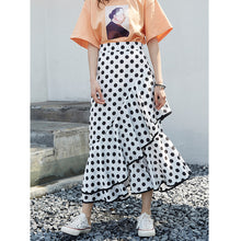 Load image into Gallery viewer, New women's irregular skirt in spring 2019 Korean version of Joker slim wave printing medium and long skirt