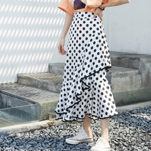 Load image into Gallery viewer, New women's irregular skirt in spring 2019 Korean version of Joker slim wave printing medium and long skirt