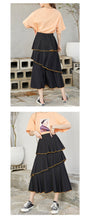 Load image into Gallery viewer, 2009 Korean version slim A-shaped skirt, loose waist cake skirt, lady pleated bust skirt, Xia 6289
